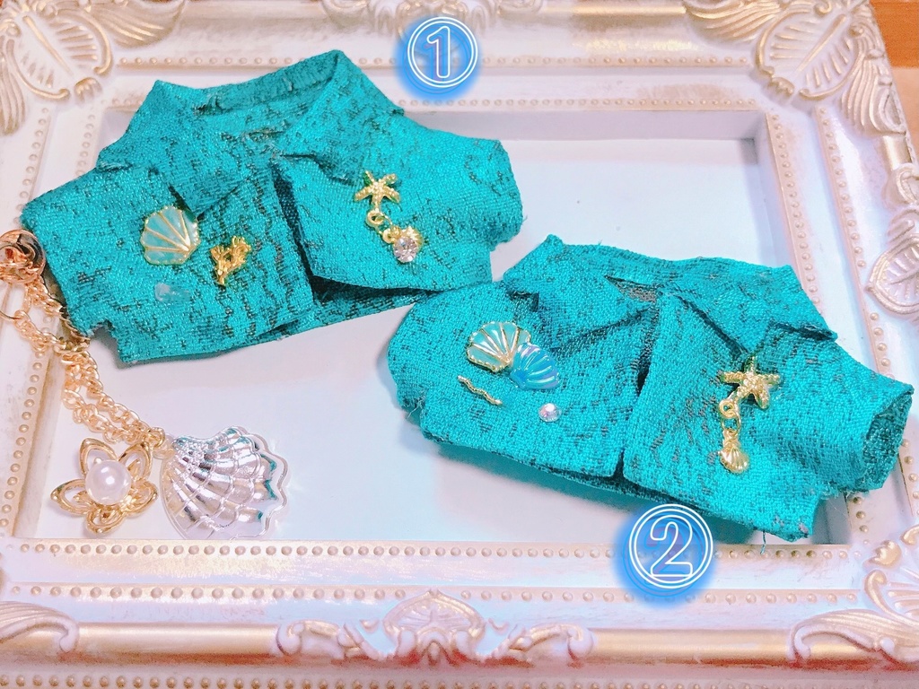 波色ジャケット　アクセ付き（10、12cmぬいちゃん用）