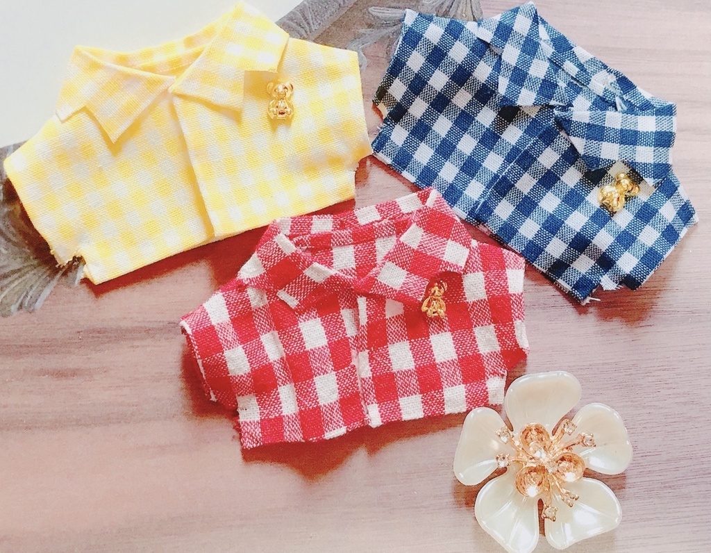 チェックシャツ（10〜12cmぬいちゃん向け）