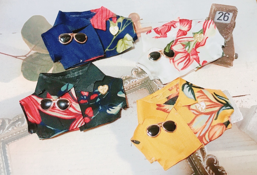 アロハサングラスシャツ（10〜13cmぬいちゃん用）