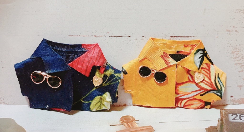 アロハサングラスシャツ(10〜13cmぬいちゃん用)