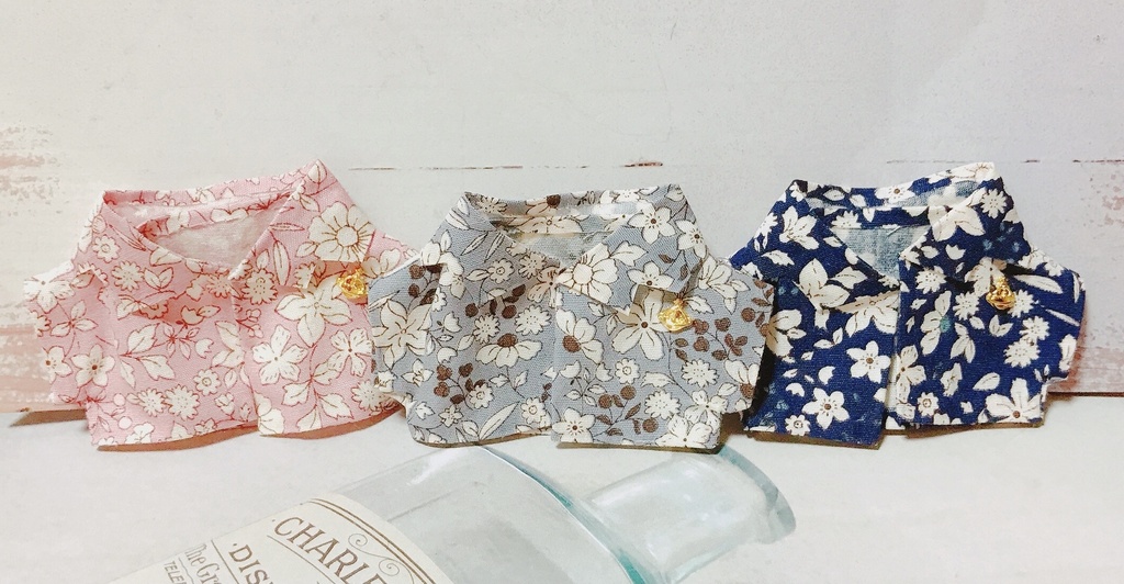 春シャツ、お花柄各種(10cm〜12cm用)