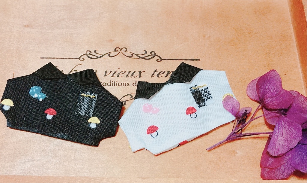 春のキノコシャツ(10〜12cmぬいちゃん用)