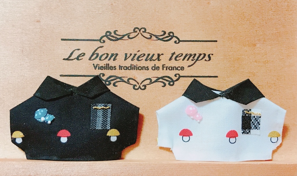 春のキノコシャツ(10〜12cmぬいちゃん用)