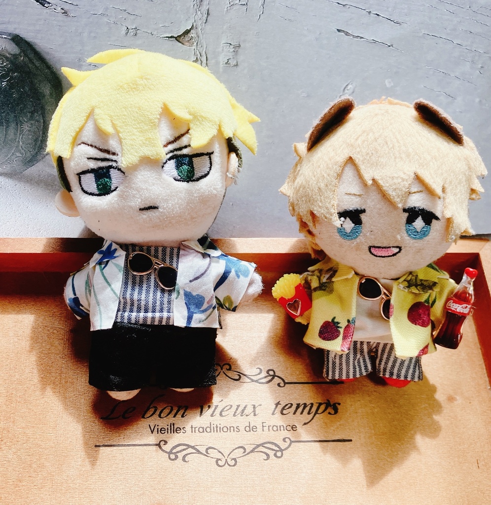 真夏のアロハシャツセット🍍🌺(10~12cmぬい)