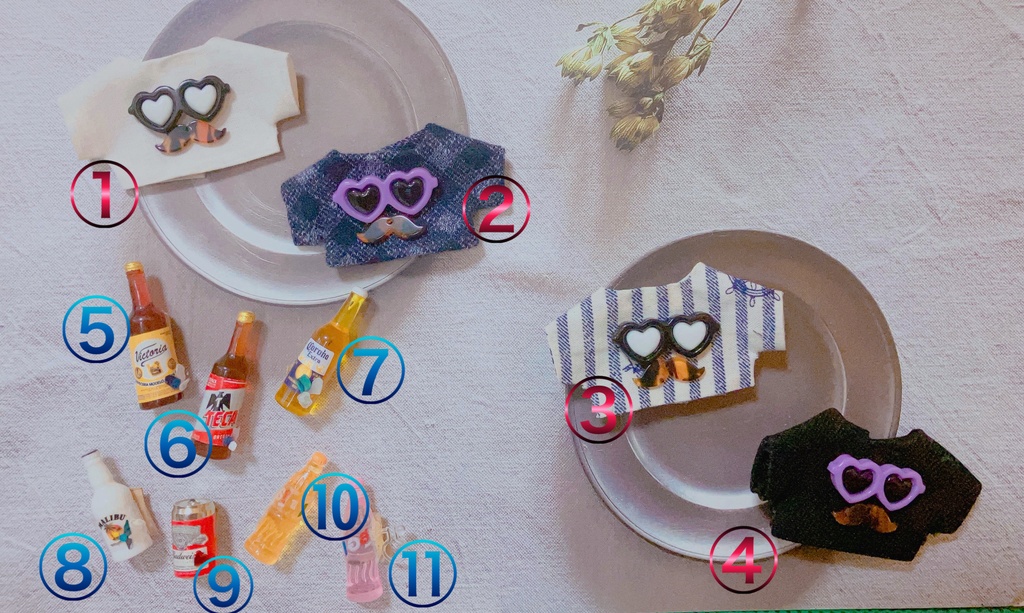 夏のおひげサングラスシャツ+小物