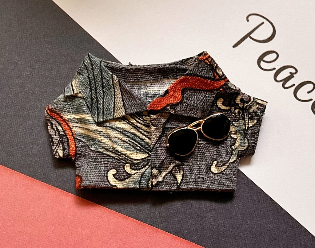 夏の和柄サングラスシャツ10~12cm