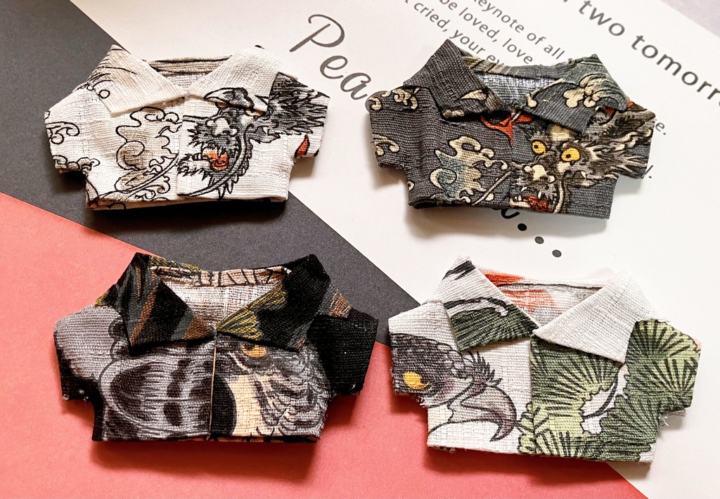 夏の和柄シャツ 10~12cm