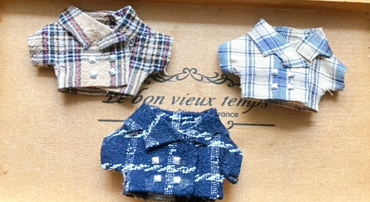 春のチェックジャケット(約10~12cm)