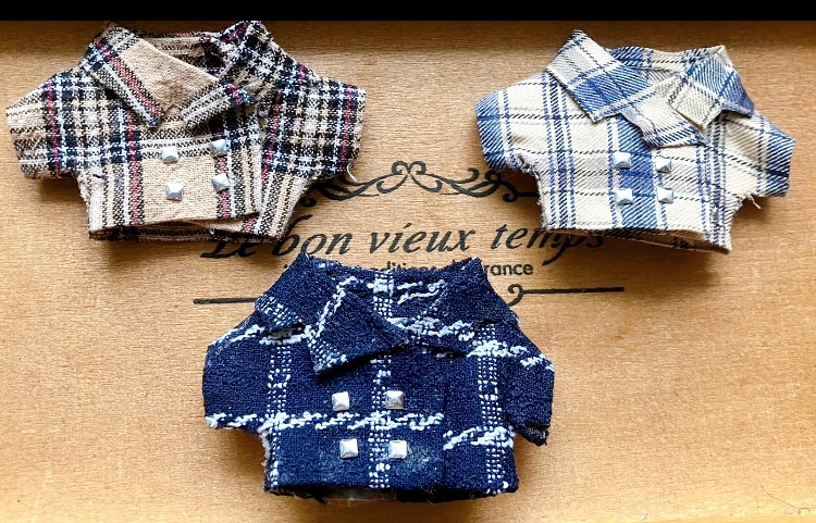 春のチェックジャケット(約10～12cm)