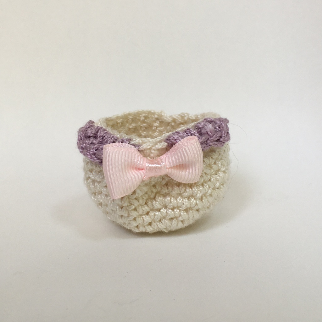 まめころりん用襟付きリボンパンツ　ラベンダー