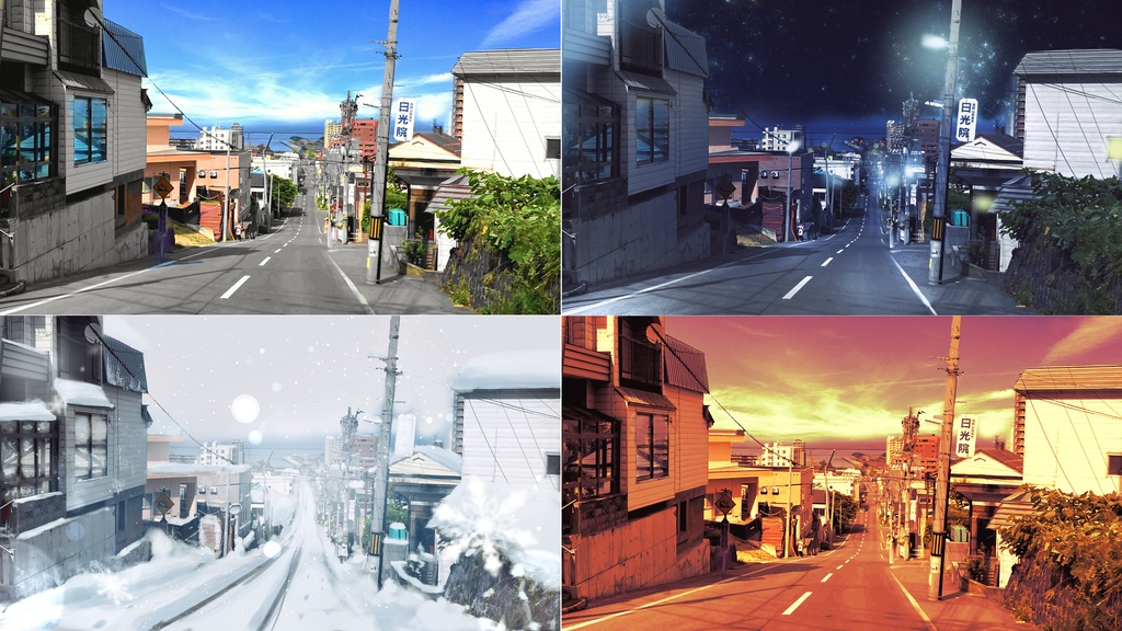 【無料版有】小樽・船見坂 背景素材セット