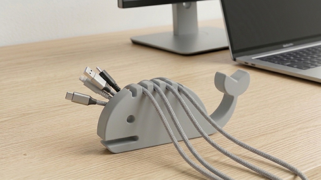 クジラのケーブルホルダー｜3Dプリンター用STLデータ