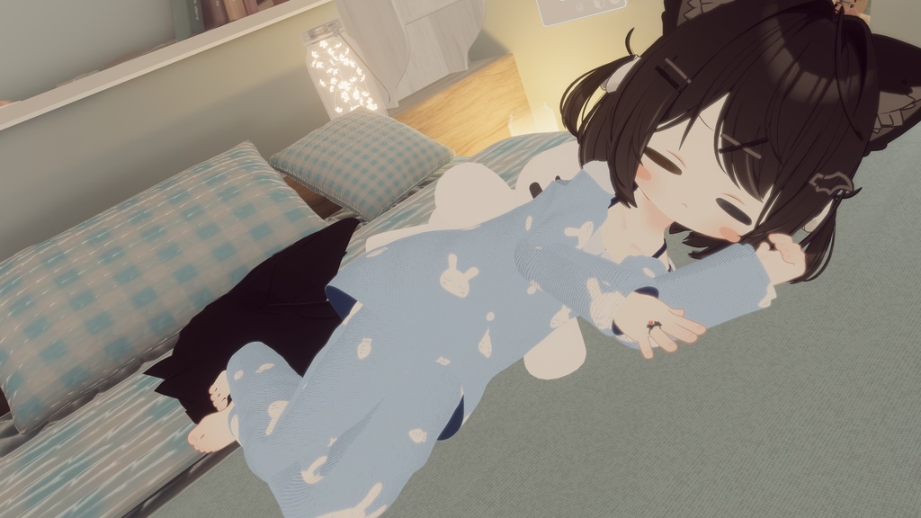 💤ぶいすいうさぎ - ふわもこパジャマ(抱きつきうさぎぬいぐるみ付き)