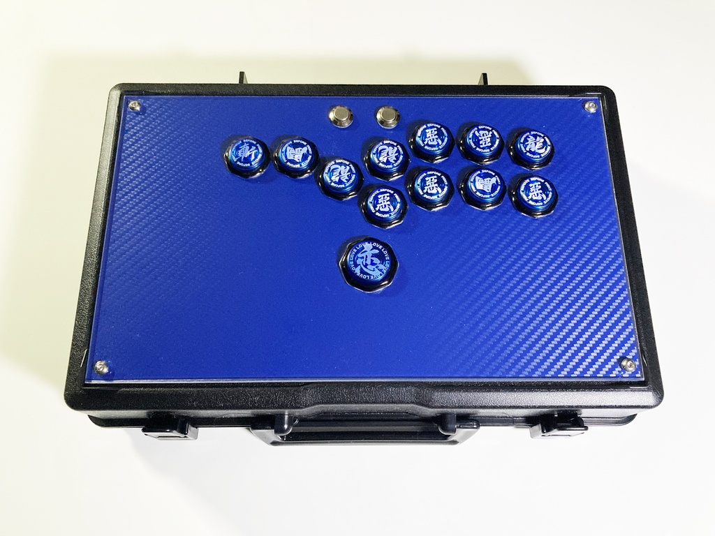レバーレスコントローラー アケコン HitBox 自作 11ボタン ブルー 