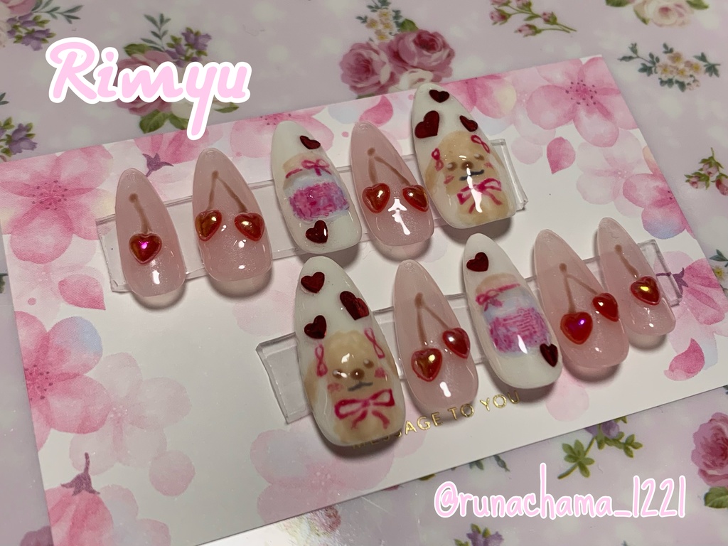 さくらんぼネイルチップ