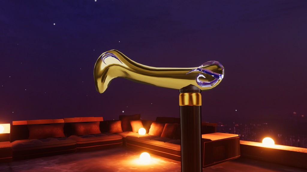 Golden Walking Stick (toogle) VRchat