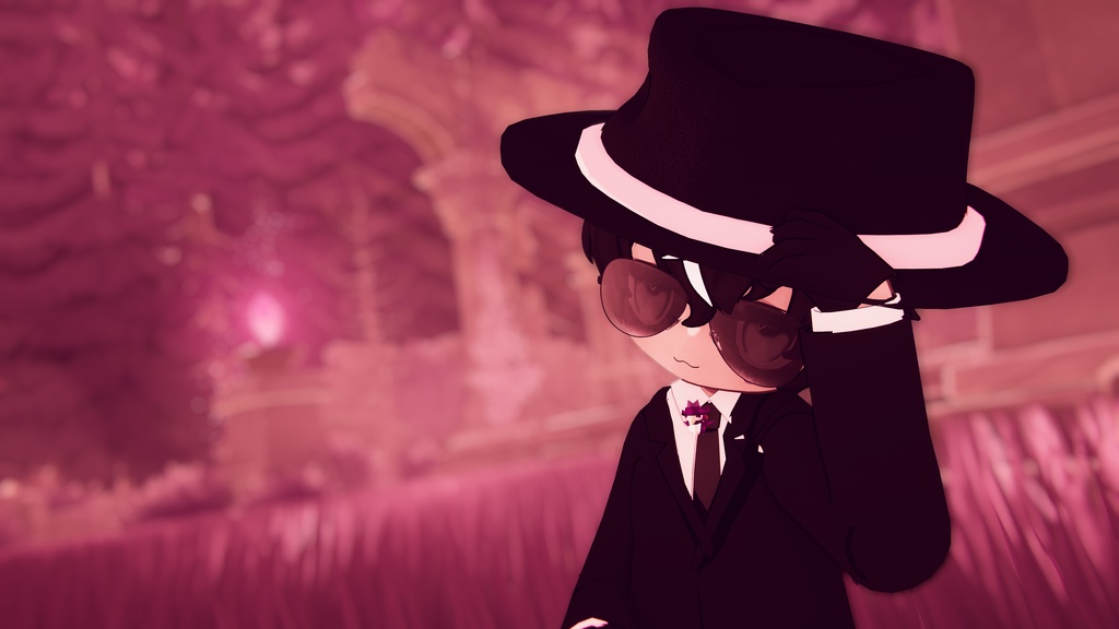 Elegant Fedora hats- VRChat hats red and White