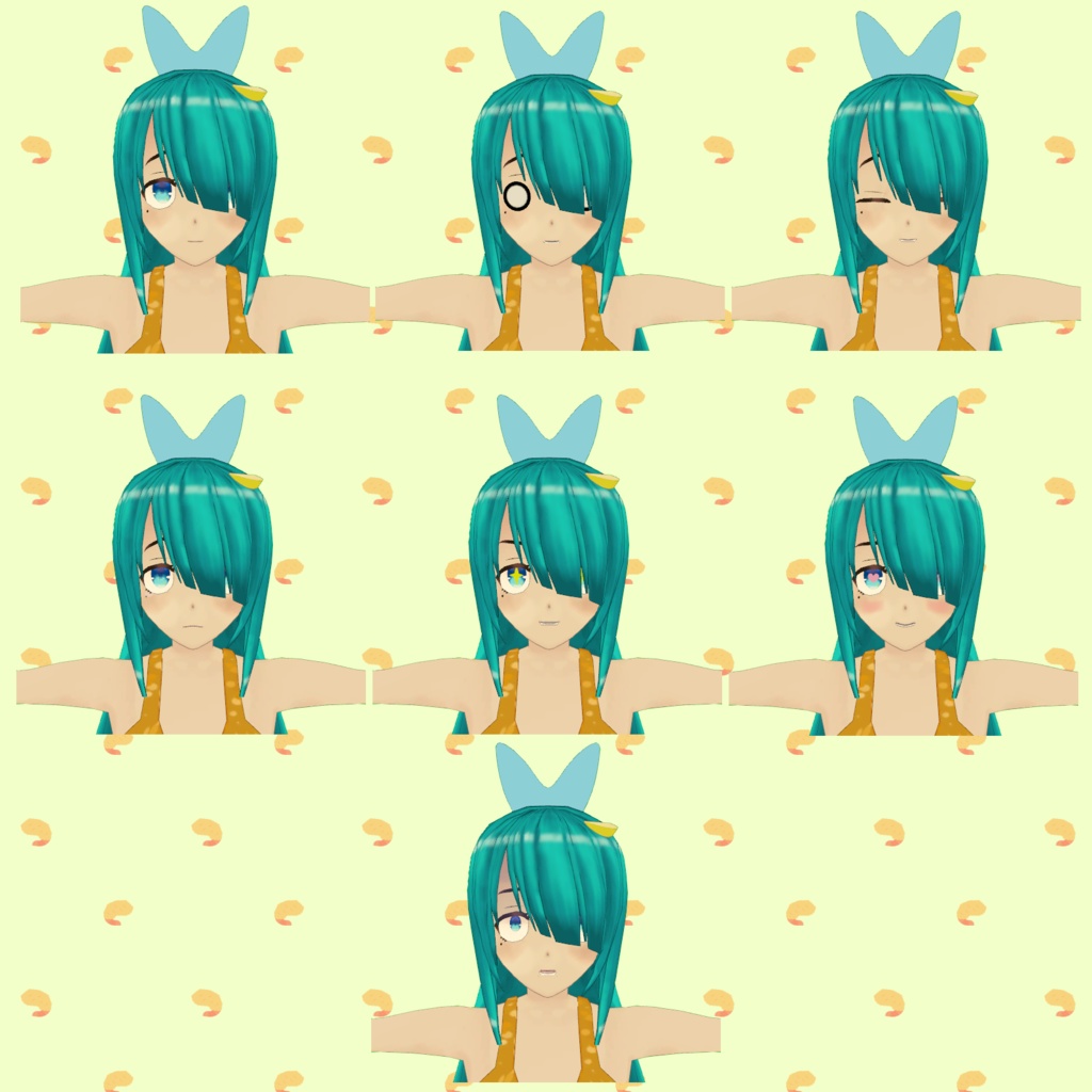 【無料】オリジナル3Dモデル「あじふらいちゃん!」