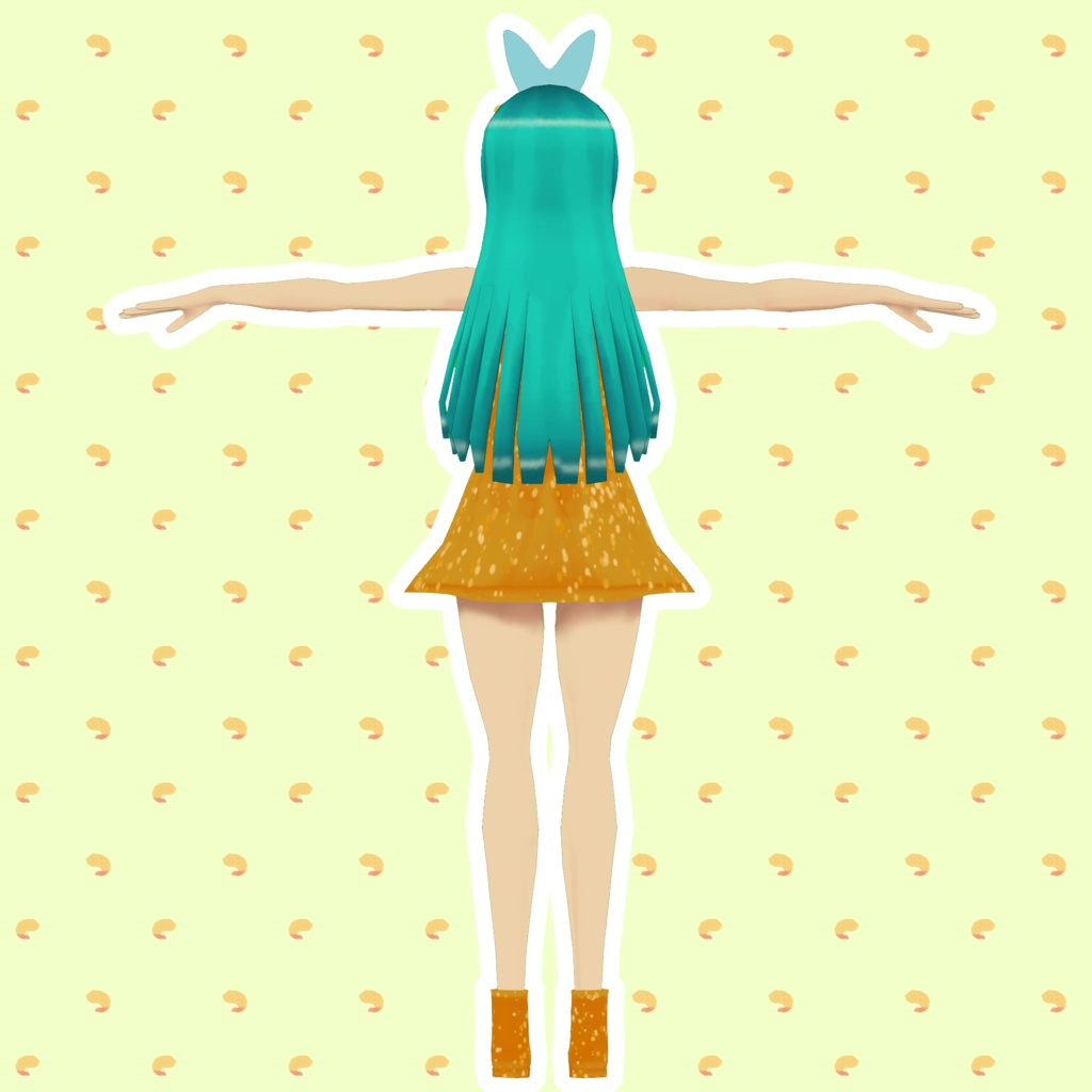 【無料】オリジナル3Dモデル「あじふらいちゃん!」