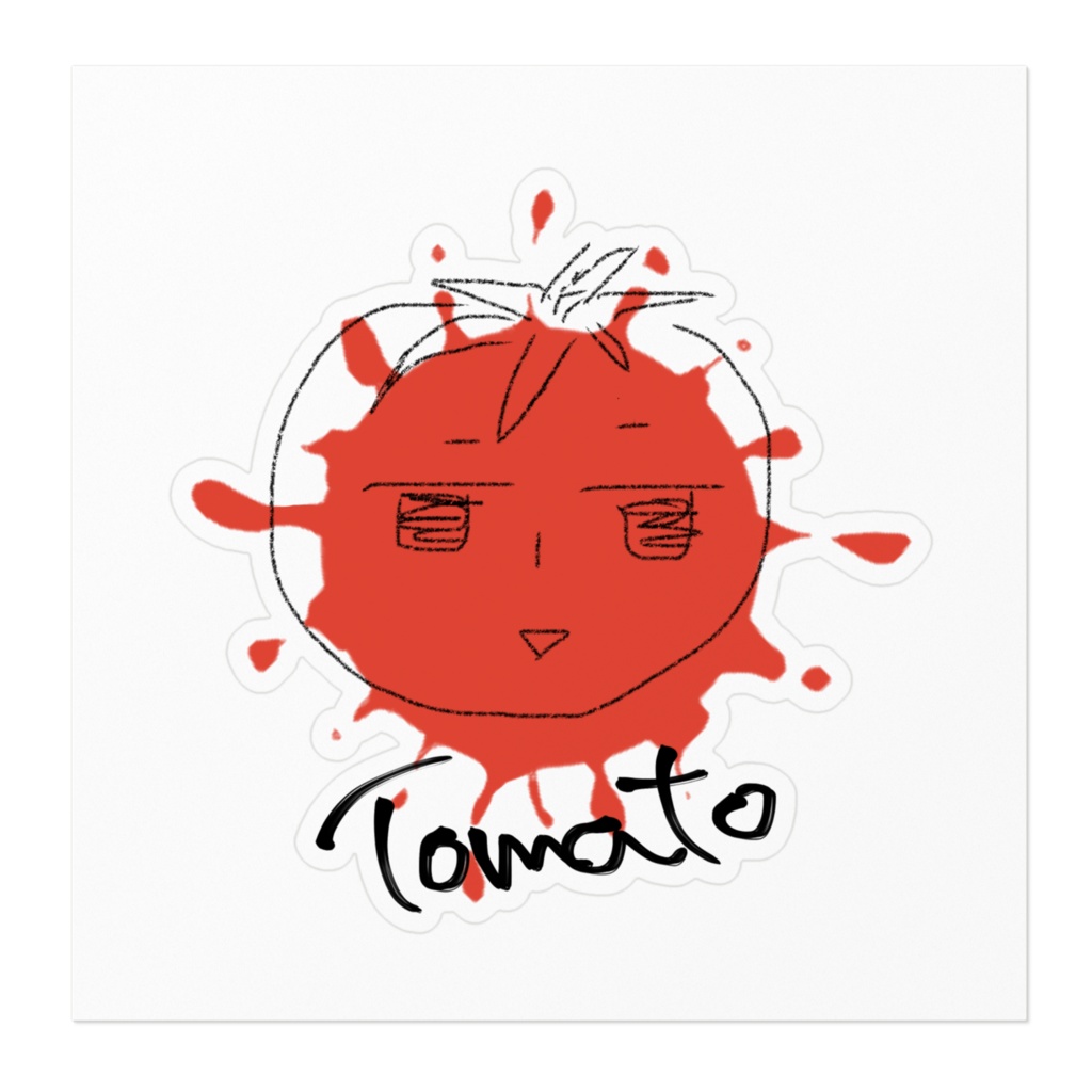 トマトさんのステッカー(ホワイト)
