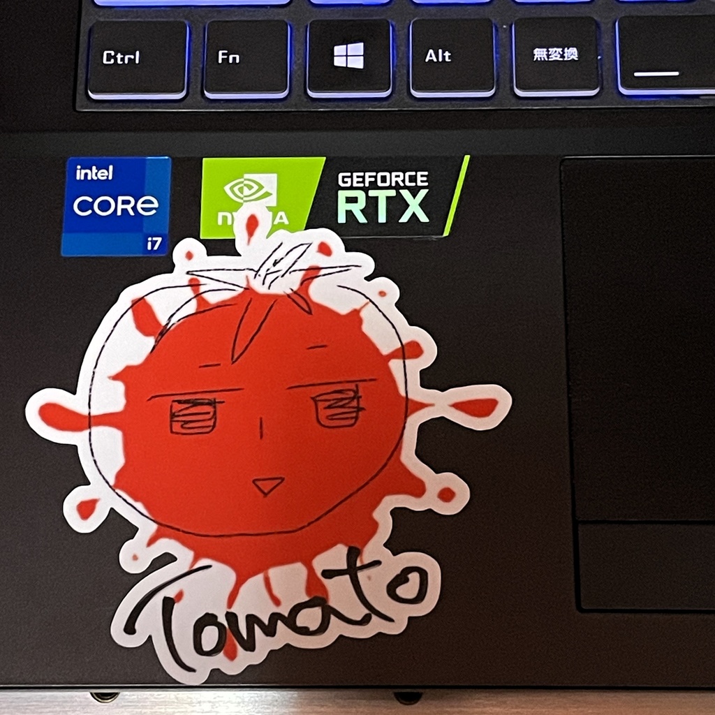 トマトさんのステッカー(ホワイト)