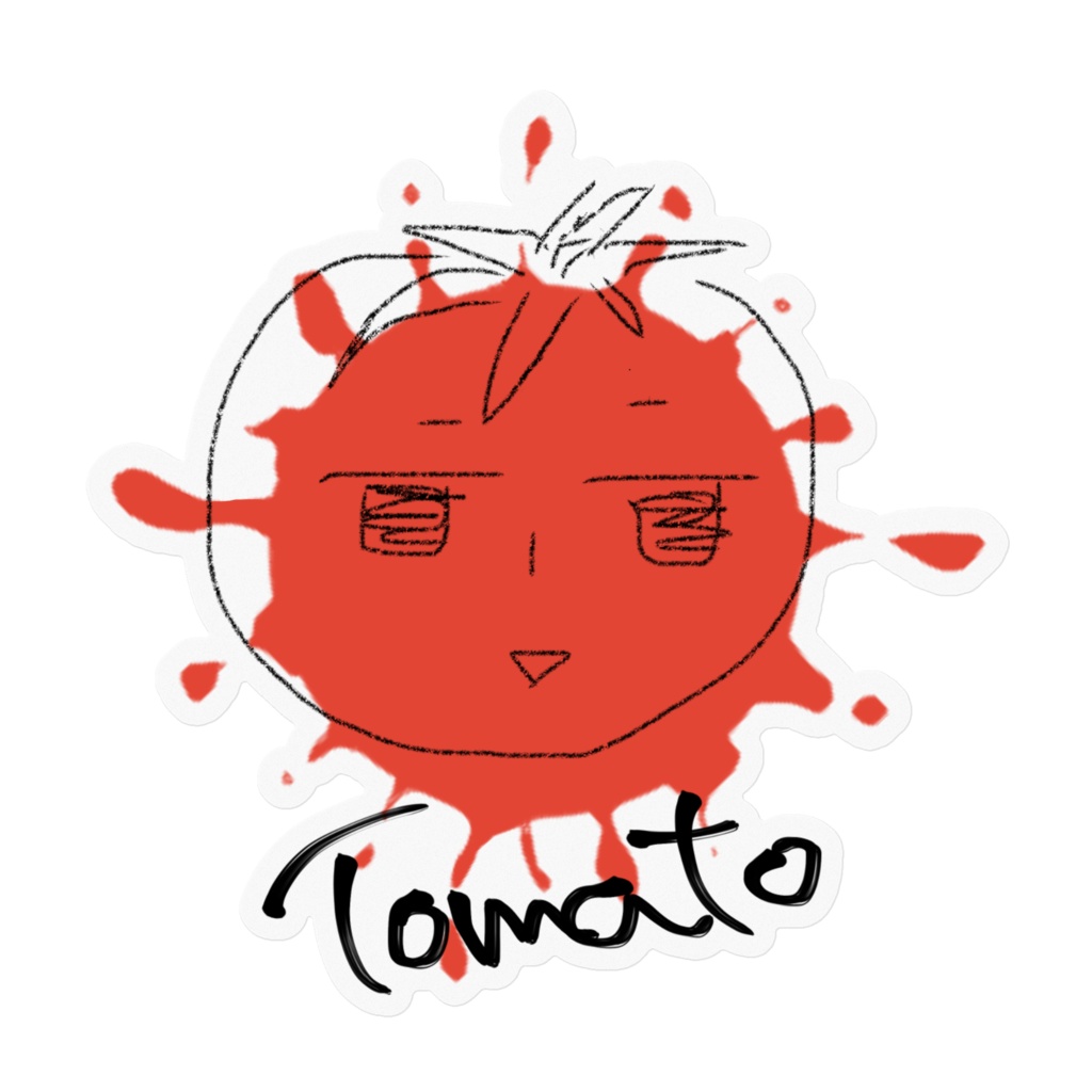 トマトさんのステッカー(クリア)
