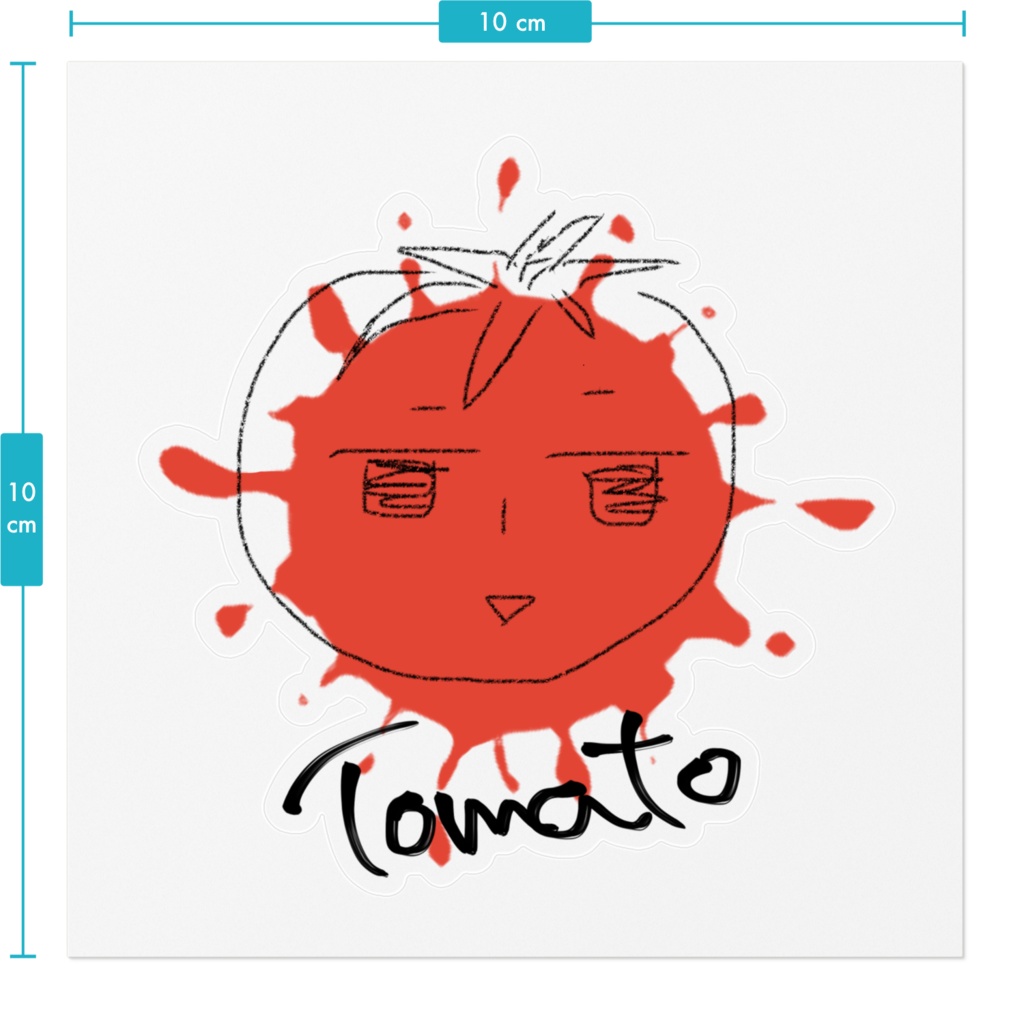 トマトさんのステッカー(クリア)