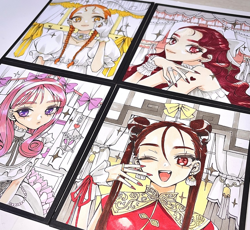 【色紙原画】窓際の女たちby.つきのまるお