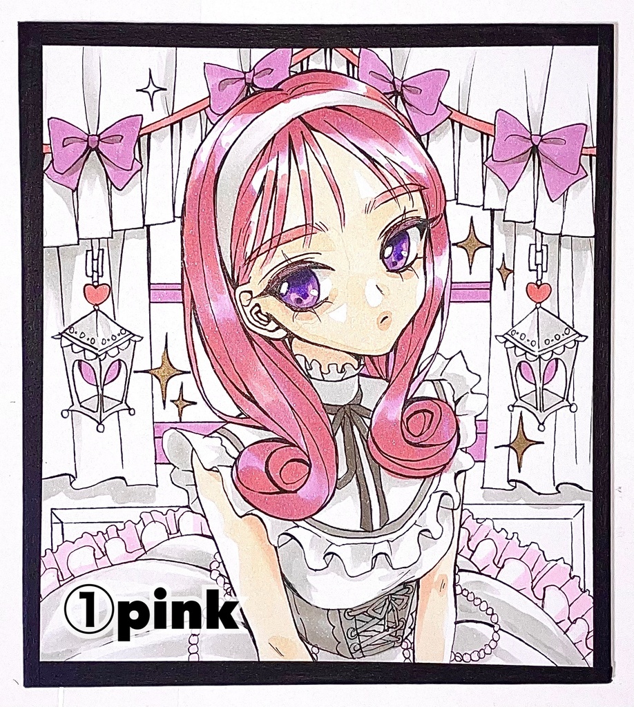 【色紙原画】窓際の女たちby.つきのまるお