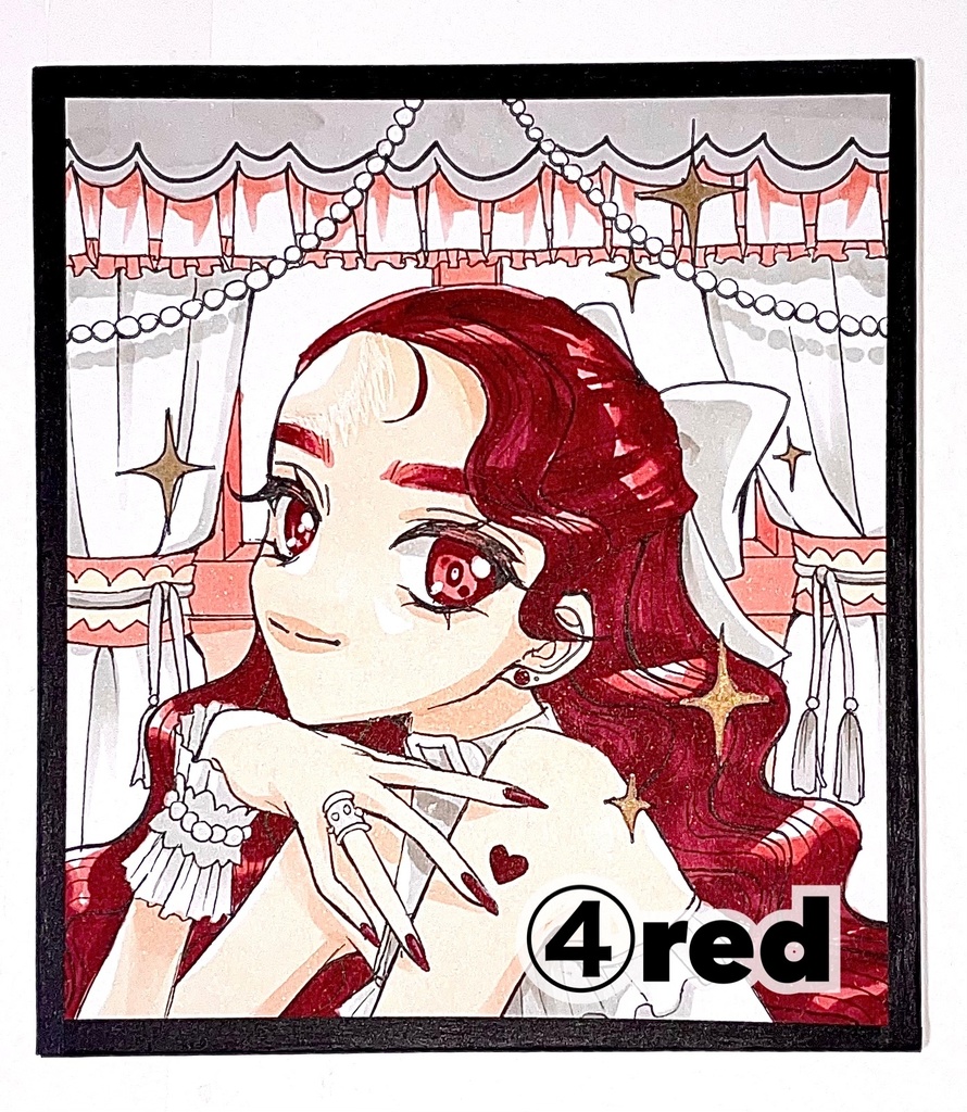 【色紙原画】窓際の女たちby.つきのまるお