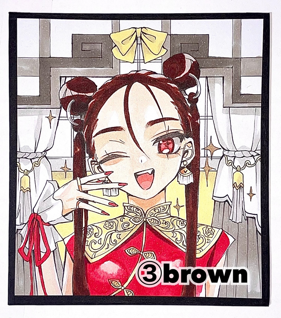 【色紙原画】窓際の女たちby.つきのまるお