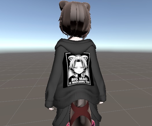 【真央-mao-対応/無料】パーカー用テクスチャ　まおがみてるよ　-BIG MAO is wathcing you-