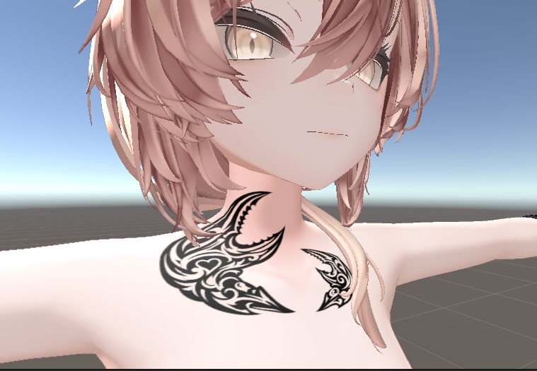 ワンポイントタトゥー　カニのはさみ【真央-mao-対応】