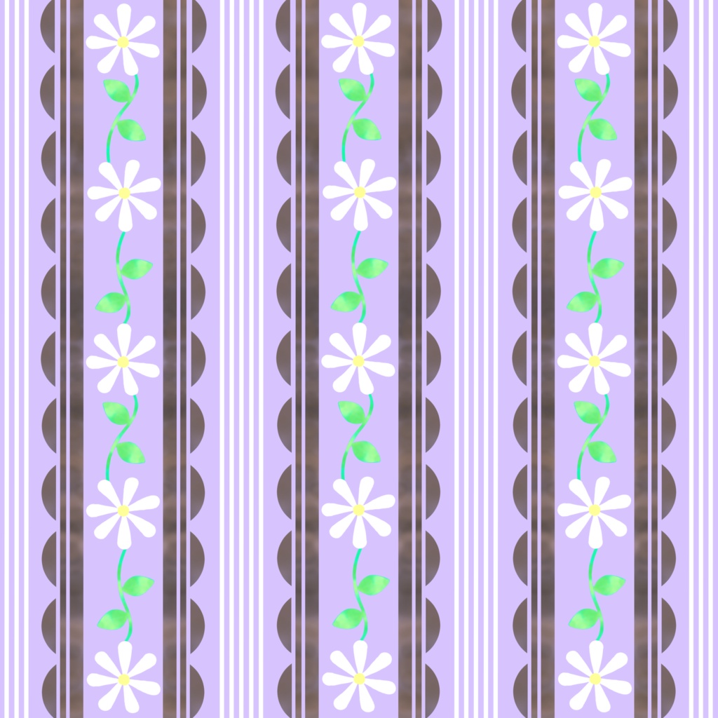 デジタルペーパー　レトロ風　花柄　藤色
