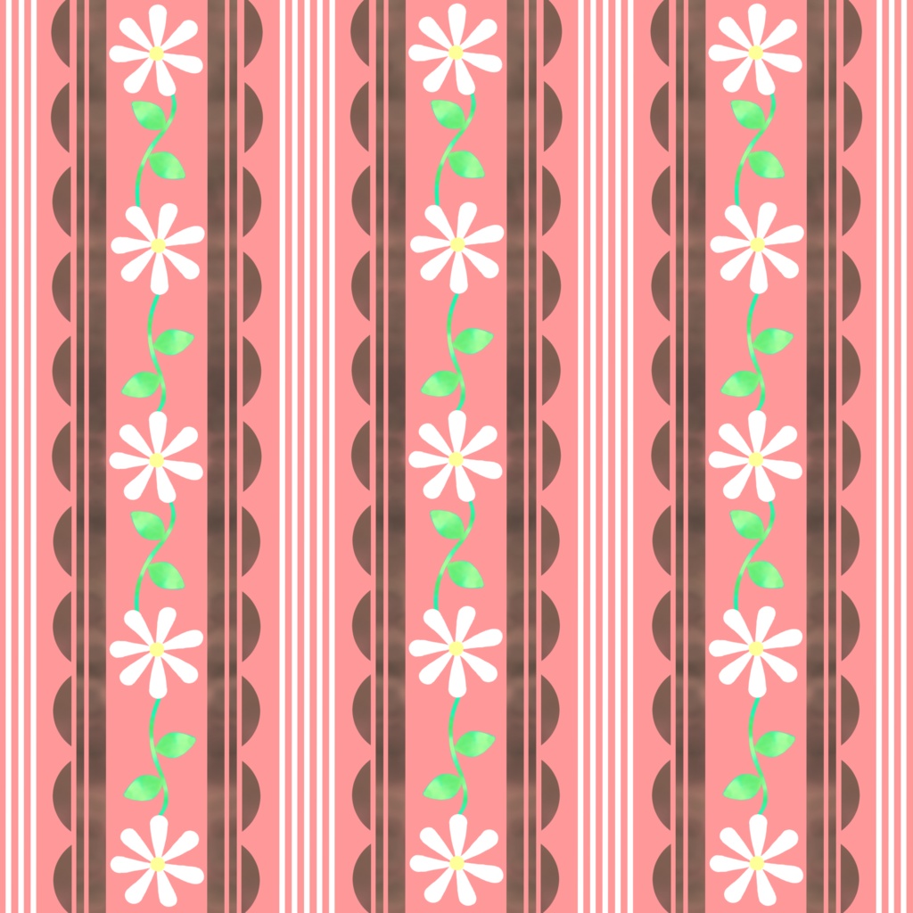 デジタルペーパー　レトロ風　花柄　桃色