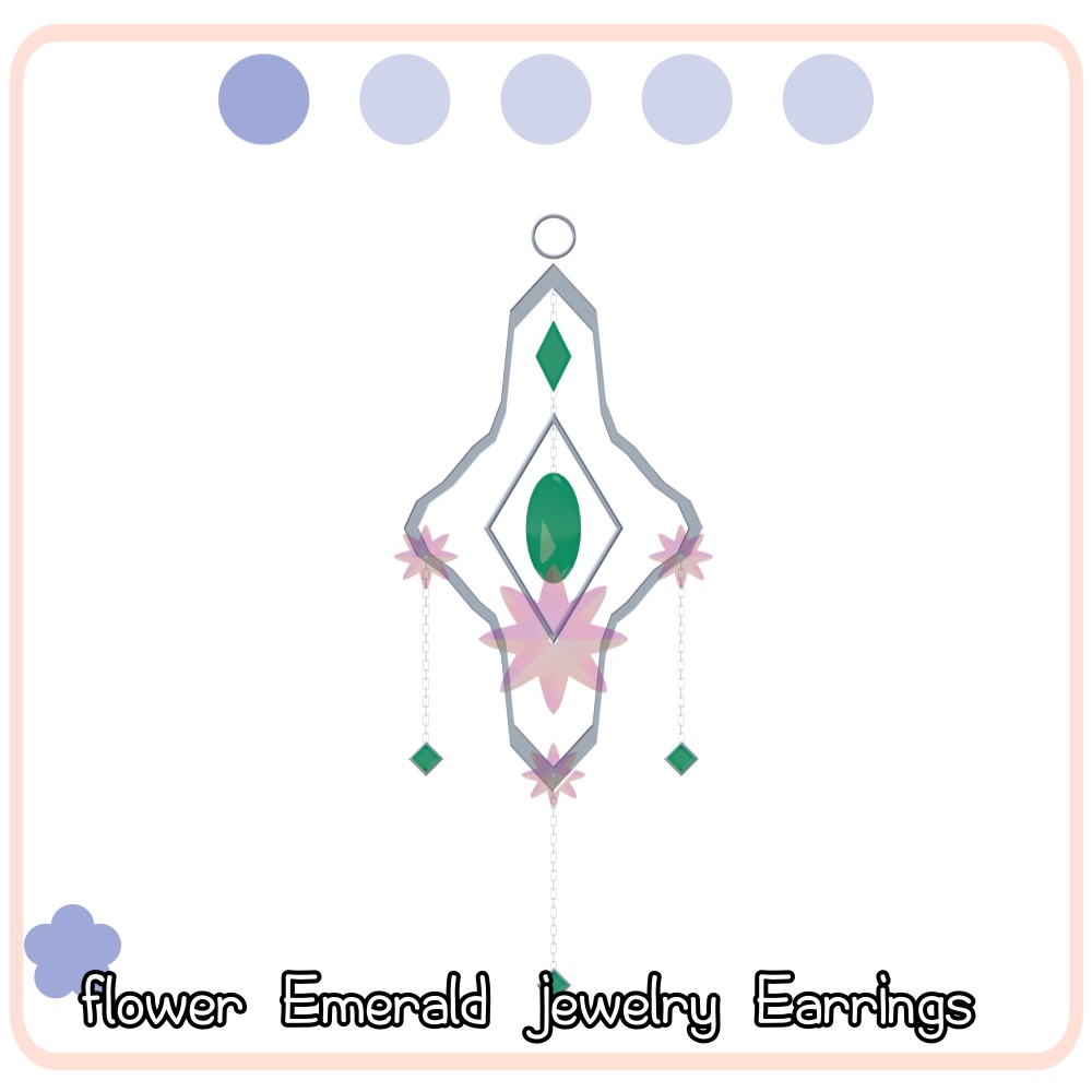 Flower Emerald jewelry Earings