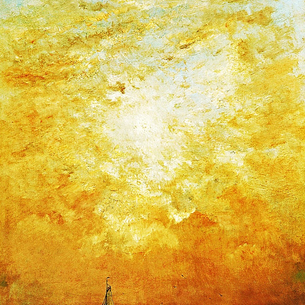 海の上に日没 A4