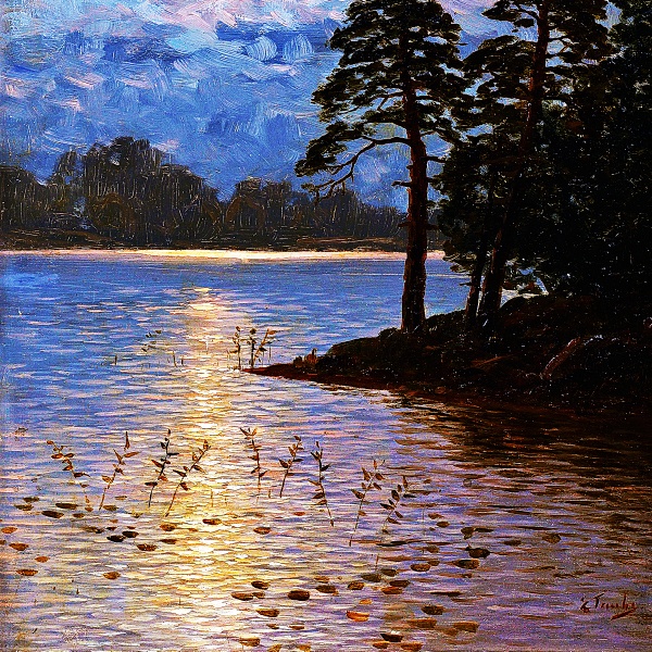 月明かりの湖 A4