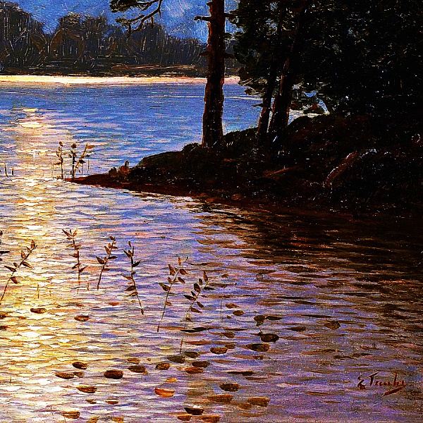 月明かりの湖 A4