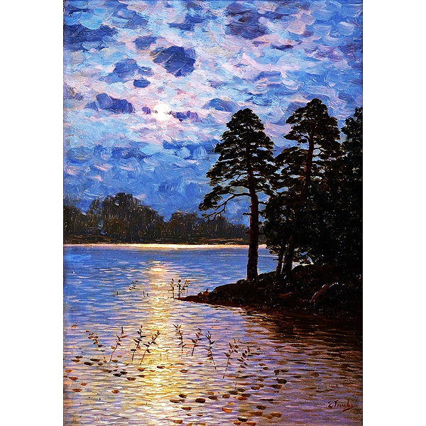 月明かりの湖 A4