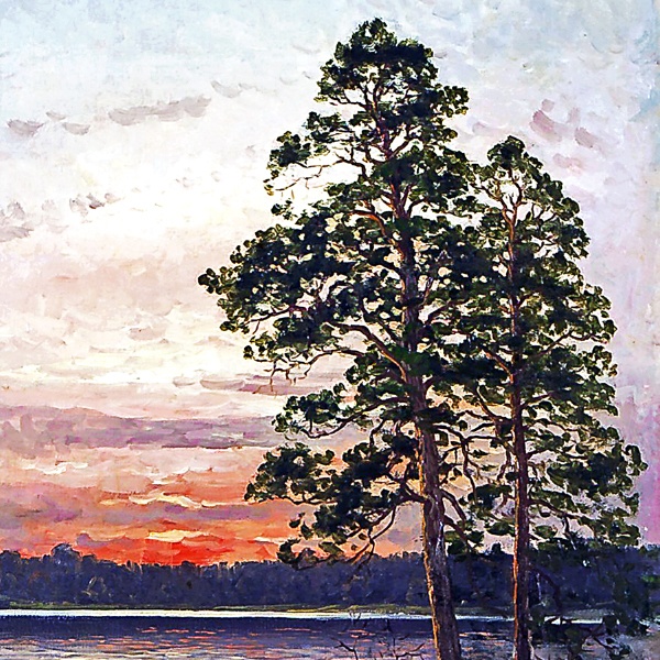 沈む太陽の海辺 A4