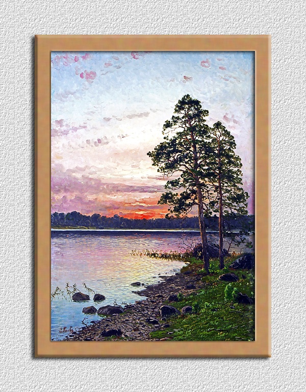 沈む太陽の海辺 A4