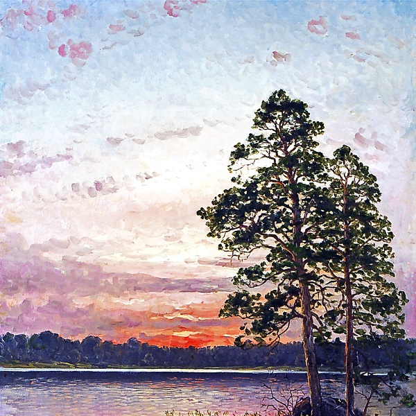 沈む太陽の海辺 A4