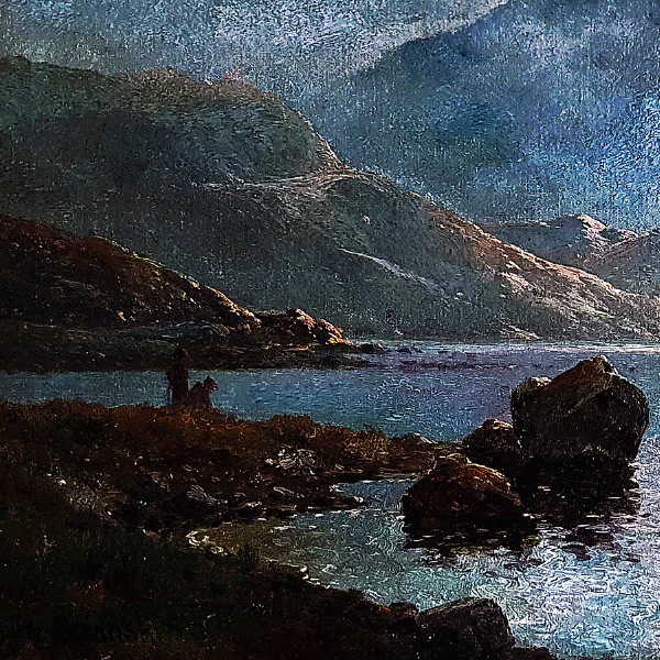 月明かりに照らされる釣り人たち