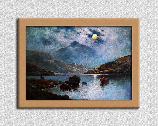 月明かりに照らされる釣り人たち