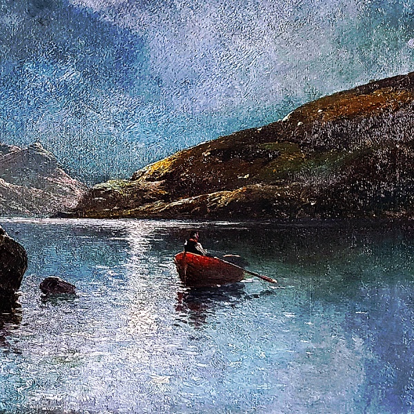 月明かりに照らされる釣り人たち