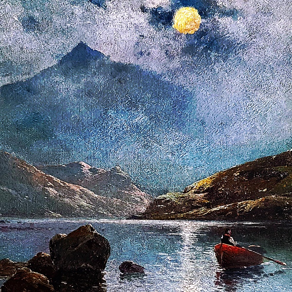 月明かりに照らされる釣り人たち