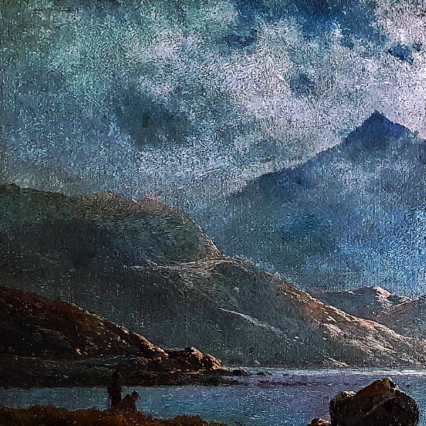 月明かりに照らされる釣り人たち