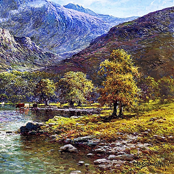 ポートマドックのスノードン山の川 A4