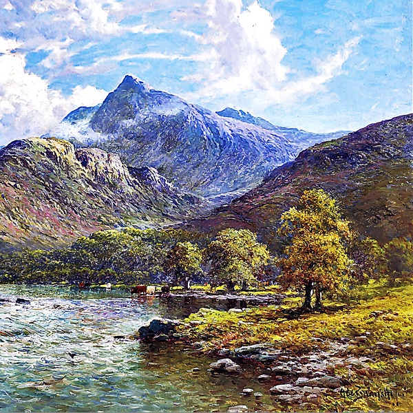 ポートマドックのスノードン山の川 A4